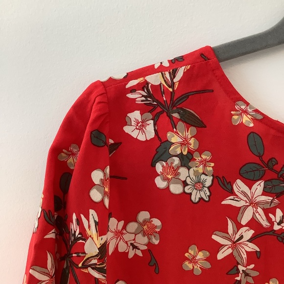 Vero Moda red floral print dress size XL - Picture 9 of 10